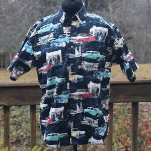 Route 66 North River Outfitter Cotton Vintage Classic Cars Chevy Shirt Men's Med